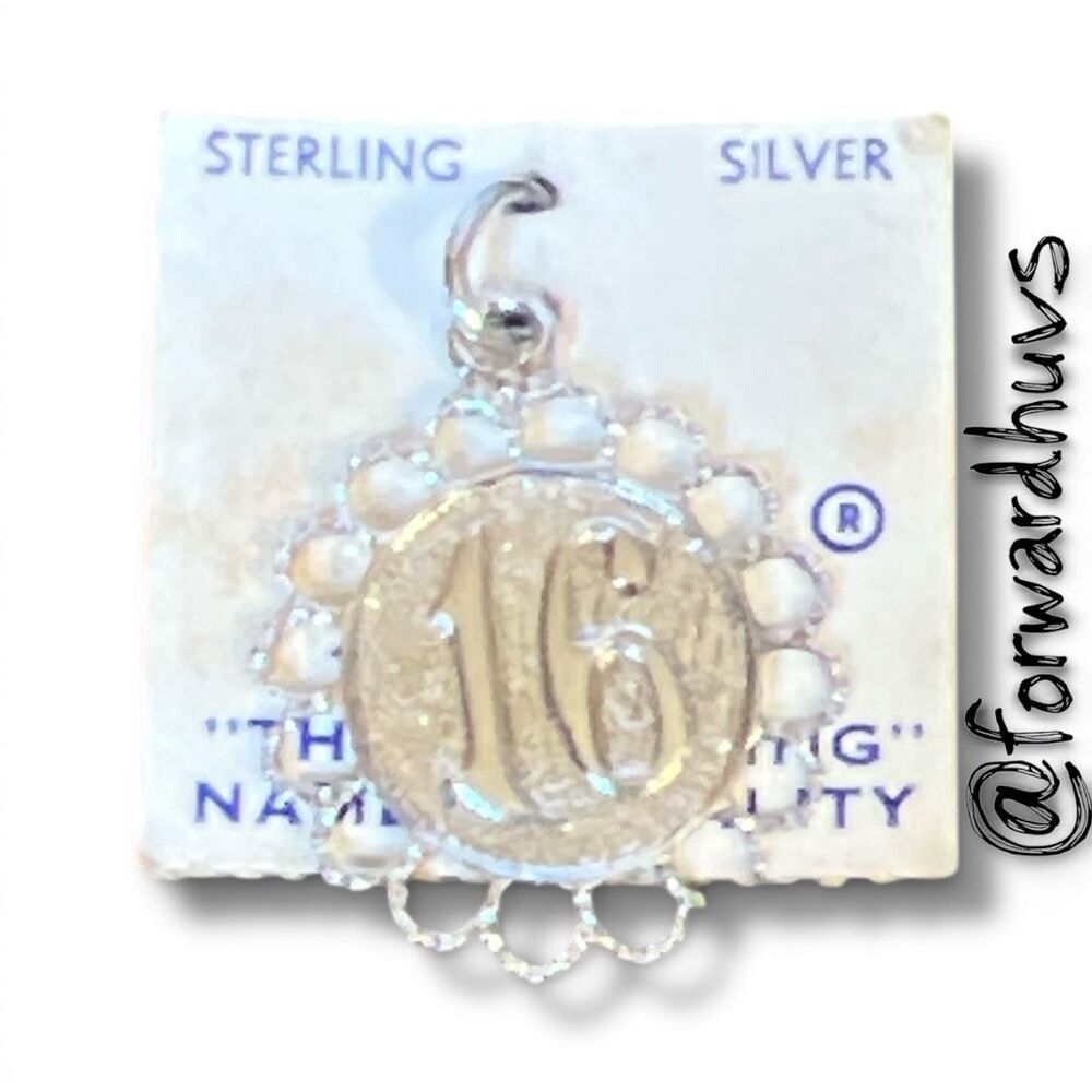 Sterling Silver “16” Pendant – Original Card – Gift‑Ready – Under 1”